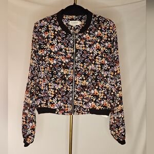 Lili Sidonio x Molly Bracken Floral Zip-Up Bomber Jacket
